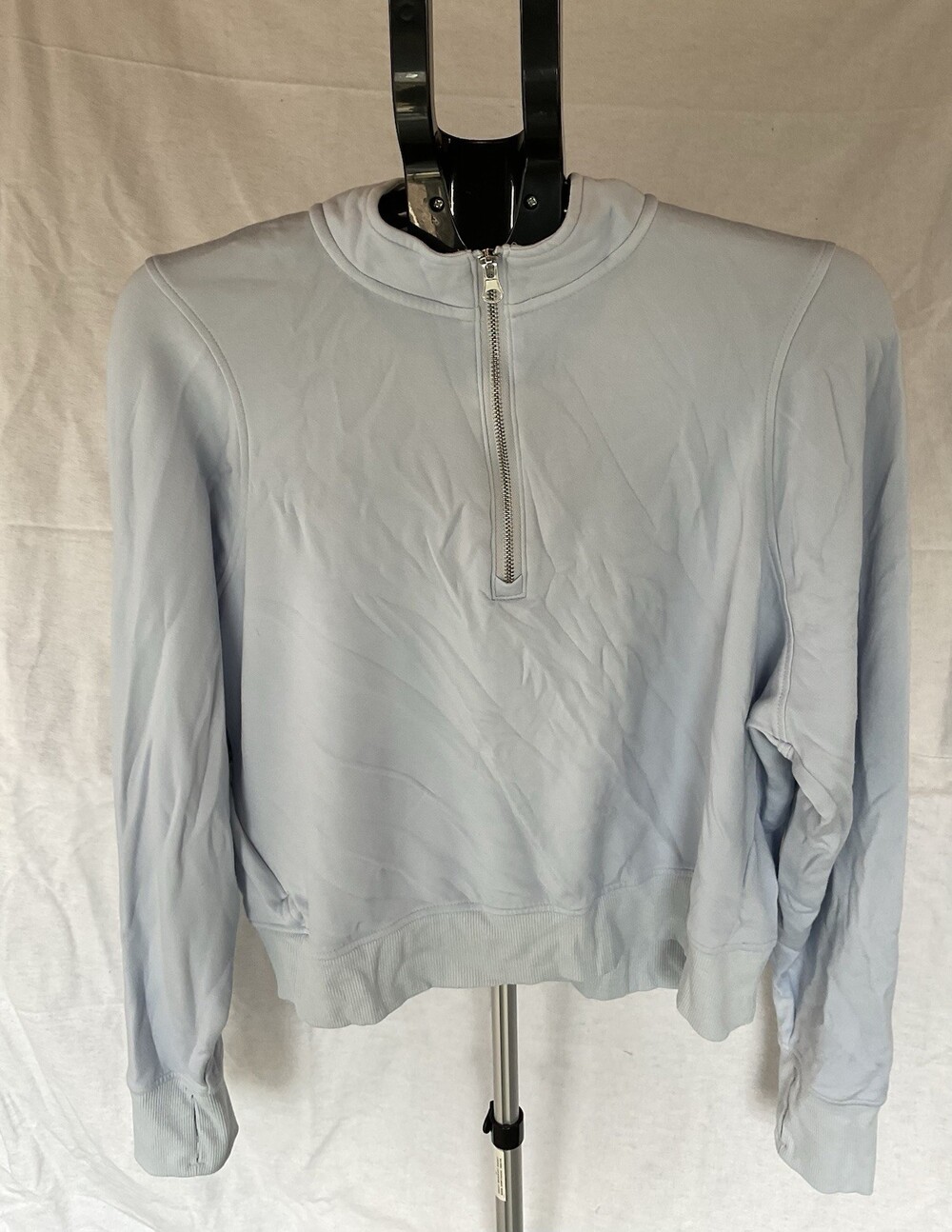 Danskin 1/2 Zip Cropped Sweatshirt, Baby Blue, Size XXL, Women’s